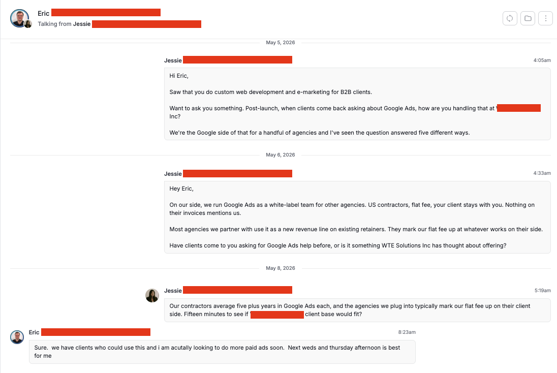 White-label Google Ads conversation